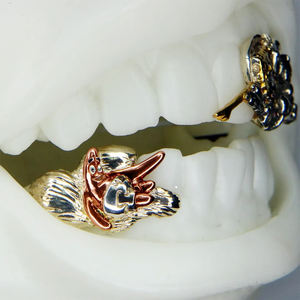 Ensemble de lettres personnalisées avec des personnages de dessins animés, <span class=keywords><strong>Grilz</strong></span> dentaires, plaqué or, argent S925, Moissanite VVS, bijoux Hip Hop - Product Image 3