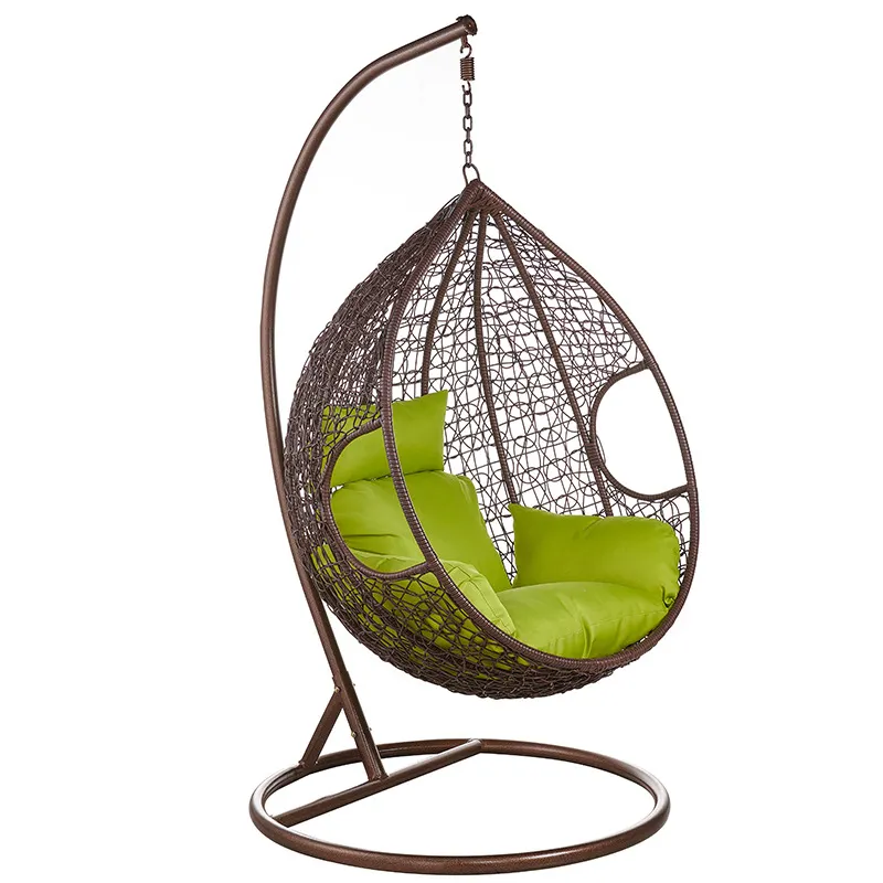 Высококачественная современная уличная мебель в форме яйца садовая плетеная подвесная корзина из ротанга стальная плетеная ротанговая качели уличные круглые качели