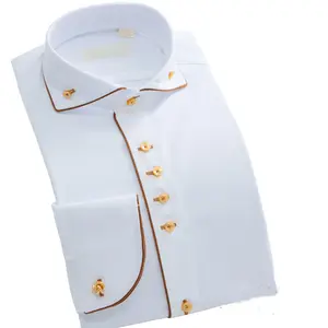 Camisa uniforme masculina de algodão, novidade, casual, manga comprida, moda solta, respirável, de qualidade, novidade em design, 2024