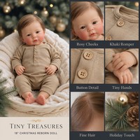 Poupée Bébé Reborn en Silicone DOWinch de 18 Pouces avec Cheveux Fins, Figurine d'Enfant Artisanale Réaliste, Cadeau de Noël