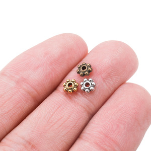 Antique Gold Mixed Color Flower Shape Alloy <b>Spacer</b> Beads For Jewelry Making 7 Petal Metal Beads Craft Accessories - Product Image 5