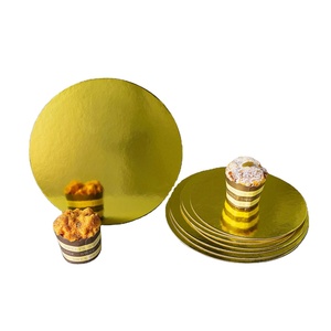 Custom Gold & Silver Recyclable Cake Paper Boards Embossed Pastry Cardboard Trays with Support Base Eco-Friendly Cake Base Board - Product Image 1