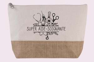 Оптовая продажа, Экологически чистая холщовая + пеньковая джутовая косметичка на молнии с логотипом под заказ, сумка для косметики - Product Image 2