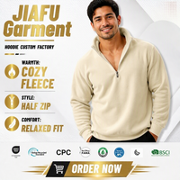 Sweat-shirts pour hommes OEM de haute qualité, pulls à demi-zip, sweats à capuche en molleton de coton épais avec logo personnalisé, pulls pour hommes