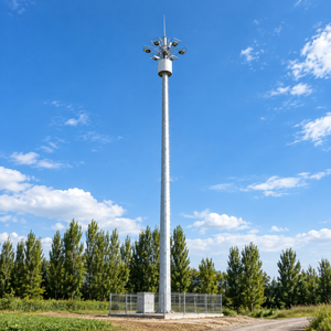 <span class=keywords><strong>Torre</strong></span> de Comunicación de Acero Galvanizado en Caliente de Fácil Instalación, Monopolo de un Solo Poste para Sitios Celulares 5G 4G, 30m 50m OEM - Product Image 1