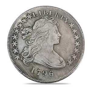 セール1795-1798アンティークシルバーUSリバティオールドコイン、アーリーイーグルスキャップバスト右スモールイーグルコピーバリューレアオールドコイン