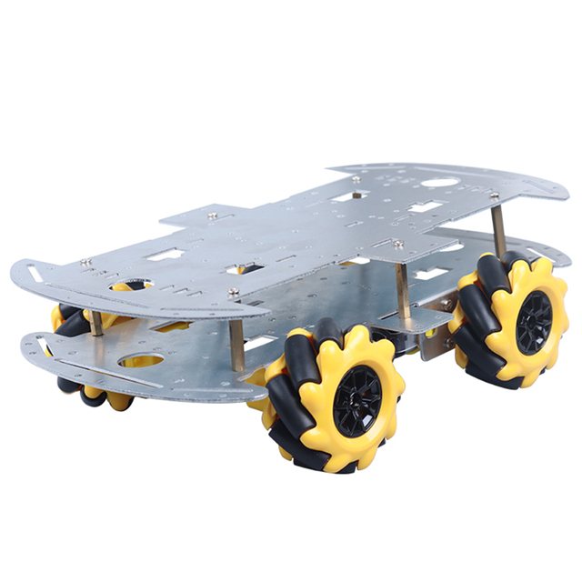 Tscinbuny Double Layer Car Wheels Aluminum Alloy Car Robot Chassis 4WD Robot Car Kit for Mecanum