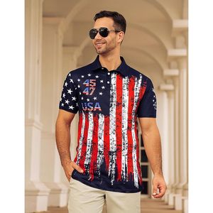 Camiseta Polo Personalizada con Bandera Americana para Hombre, Manga Corta, Secado Rápido, Camiseta Patriótica de Golf para el 4 de Julio, Día de la Independencia - Product Image 2