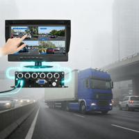 Cámara de Video para Camiones con Pantalla Táctil RS232 MDVR H.265 4CH, Visión Nocturna 360, Grabador de Video Full HD, Monitor de Estacionamiento para Autobús Escolar y Taxi