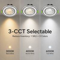 Spot encastré LED 7W, 3 températures de couleur modifiables, dimmable, CRI 90 élevé, en aluminium COB, anti-éblouissement, pour bureau et hôtel