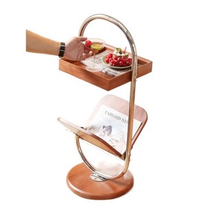 Mesa Auxiliar Vintage de Madera Maciza, Mini Mesa de Sofá con Estante de Almacenamiento, Estilo de Lujo Ligero, Mesa de Centro Móvil - Product Image 5