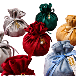 Custom Luxury Velvet Eco-Friendly Durable Jewelry <b>Drawstring</b> <b>Pouch</b> with Adjustable Closure for Wedding Gifts & Candy Portable - Product Image 1