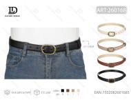 Cintura da donna con fibbia quadrata da 3,0 cm, 110 cm, in tessuto casual con rilevamento a ago - Product Image 1