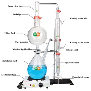 Condensador <span class=keywords><strong>Graham</strong></span> Profesional de 2000 ml, Equipo de Laboratorio para Destilación de Aceites Esenciales y Extracción de Rocío de Flores, Compatible con OEM Personalizado - Product Image 6