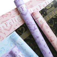 Papier d'emballage floral imperméable de haute qualité, imprimé espagnol, motif petit ours coréen, pour fleuriste