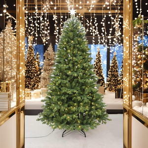 Sapin de Noël Artificiel Haut de Gamme en Pin avec Lumières LED Blanc Chaud – Installation Facile pour la Maison, le Bureau et la Décoration de Fêtes - Product Image 1