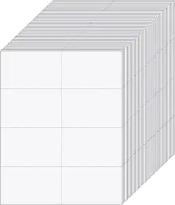 200 Sheets 8-1/2" x 11" Blank Perforated Cards 8 up Per Page Business Cards Compatible with Laser Ink Jet Printer