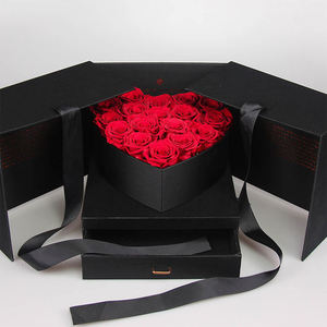 Caja Rígida con Rosa Eterna Infinita para Regalo del Día de la Madre o San Valentín, Forro de Esponja de Papel Kraft de 2 mm, Duradera, Inmortal, para Guardar por Siempre - Product Image 1