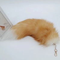 Porte-clés de luxe en véritable fourrure de renard, queue moelleuse en peluche, accessoire de décoration pour sac à main, idéal pour les fêtes cosplay