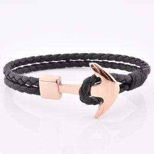 Precios de fábrica personalizado Vintage náutico paracaídas cuerda de nailon encanto accesorio hombre ancla pulsera de Metal - Product Image 6