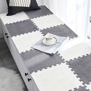 Con alfombras cuadradas con borde para pisos de habitaciones, alfombrillas gruesas entrelazadas esponjosas con borde cuadrado - Product Image 3