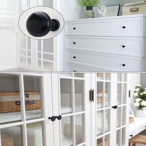 Modern Minimalist Cabinet Door Handles <b>Black</b> Aluminum Alloy Bar <b>Knobs</b> For Kitchen Wardrobe Drawer Furniture - Product Image 2