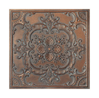 Tuiles de plafond décoratives en cuivre patiné, livraison incluse, 2x2 pieds, PVC carré 3D, étanches, ignifuges, design antique, garantie 1 an