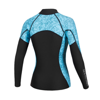 DIVESTAR setelan pakaian selam Neoprene wanita, jaket atasan panjang untuk berenang menyelam berselancar 3mm