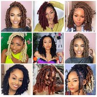 24 locks papillon 36 pouces Cheveux crochetés pré-bouclés Faux locks noirs synthétiques tresses pour femmes afro
