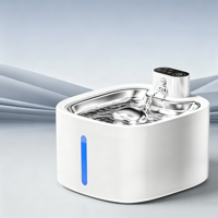Fontaine à eau intelligente pour animaux de compagnie avec capteur automatique, filtre amovible et lavable, conception rechargeable, longue autonomie de la batterie, en acier inoxydable 304