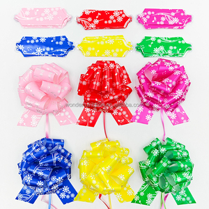 5 inch giáng sinh dập nổi đám cưới kéo cung chuỗi phục vụ nơ sọc kẻ sọc ruy băng Quà Tặng chuỗi kim loại kéo cung - Product Image 4