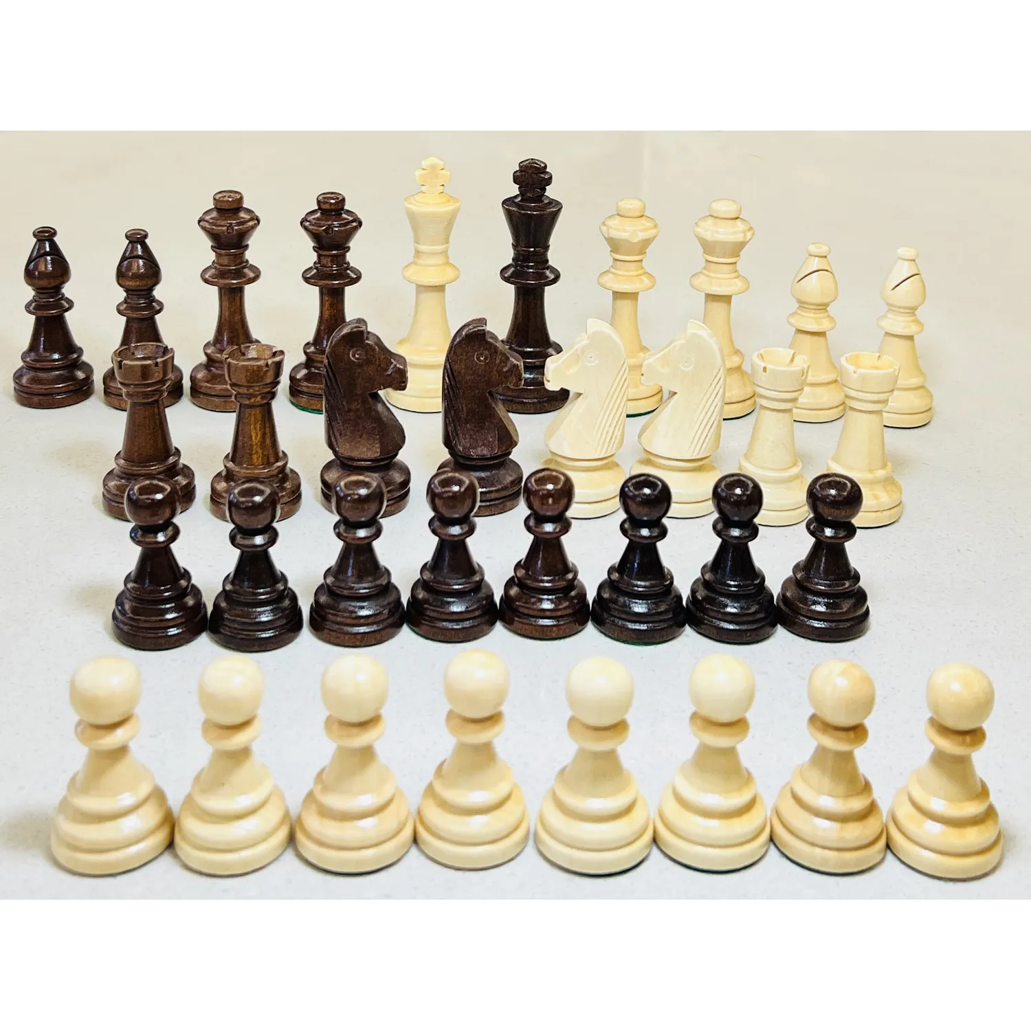 King Tall 3.75 inch Polish Series Double-Weighted Wooden Chess Pieces(34pcs/set)