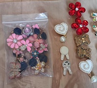 15 pièces Breloques de sac à paillettes en métal de luxe, accessoires pour sacs de plage en EVA, sacs cabas, inserts, boucles décoratives et breloques de sécurité