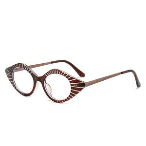 女性用流行の猫アイメガネ女性用セクシー透明透明透明レンズ合金装飾眼鏡女性ファッション眼鏡読書 - Product Image 3