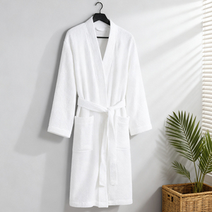 Peignoir de bain en coton <span class=keywords><strong>super</strong></span> doux de haute qualité pour hommes et femmes, idéal pour les hôtels, les salons de beauté et les spas, peignoir unisexe de luxe en nid d'abeille - Product Image 4