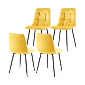 Chaise de salle à manger en tissu de velours moderne brun foncé bleu ciel de Chine avec pieds en or colorés meubles de maison d'extérieur pliables - Product Image 6