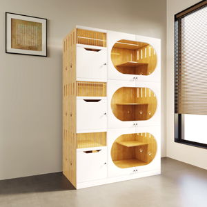 Di lusso Vintage in legno massello di pino gabbia per gatti in vetro temperato pannelli ventilati multistrato per negozi di <span class=keywords><strong>animali</strong></span> uso domestico per l'estate - Product Image 1