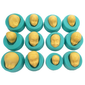 Fondant Cake Silicone Mold 12 Pieces Face Shape Baking DIY Tool - Product Image 1
