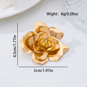 เข็มกลัดดอกกุหลาบชุบทองคำแท้ ดีไซน์หรูหรา สำหรับผู้หญิง งานแต่งงาน งานหมั้น ของขวัญ ออกแบบพิเศษ - Product Image 6