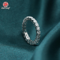 Bague éternelle Redleaf personnalisée en diamant rond de laboratoire de 3 mm (0,10 ct) |   Or 9K/14K/18K |   Fournisseur OEM de pierres précieuses DEF couleur, clarté VVS/VS