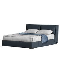 Ensemble de chambre à coucher moderne extensible C-157, taille King Size, avec lit double en cuir et meubles en MDF de luxe