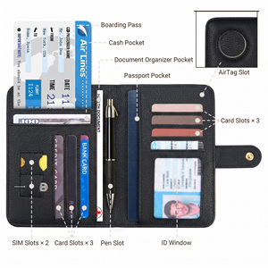 กระเป๋าใส่พาสปอร์ตหนังเทียมกันขโมย RFID ยี่ห้อ JIANJI แฟชั่น ดีไซน์เองได้  จุบัตรได้เยอะ พร้อมช่องใส่บัตรหลายช่อง และฝาปิดแบบเปิด - Product Image 2