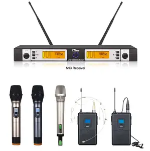 Professional microphone 2 Channels Studio Karaoke Uhf Wireless Microfone smaller host and better performance