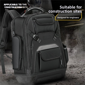 Mochila Profesional Impermeable para Herramientas - <span class=keywords><strong>Bolsa</strong></span> <span class=keywords><strong>de</strong></span> Electricista Resistente <span class=keywords><strong>de</strong></span> Oxford 600D, Múltiples Compartimentos con Cremallera y Correa Ajustable - Product Image 2