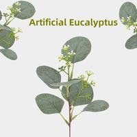 Buket Bunga Eucalyptus Baby Breath Buatan Tahan UV Real Touch YM Wholesale untuk Dekorasi Pernikahan, Taman, dan Luar Ruangan dari Plastik