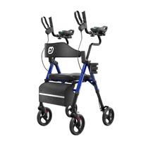 Rollator rehabilitasi Walker, dengan bantal ortopedi yang dapat dilepas, dukungan belakang ergonomis untuk pemulihan pengganti pinggul