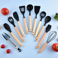 Peralatan Dapur 19 Buah Set Peralatan Masak Silikon Spatula Sendok Sup Dengan Wadah Penyimpanan Anti Lengket Gagang Anti Selip
