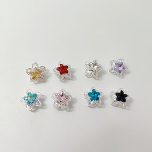 Breloques étoiles en alliage plaqué argent, design creux perlé de cristaux, pour téléphone, stylo, bijoux, accessoires DIY, unisexe - Product Image 1