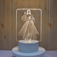 Lampe de chevet LED compacte pour chambre à coucher, veilleuse 3D 2025 en acrylique, sans fil, pour enfant, 30 LED, écologique, CE, moderne