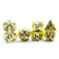 Jeu de dés de jeu personnalisé en métal en alliage de zinc plaqué or de conception populaire pour donjons et dragons